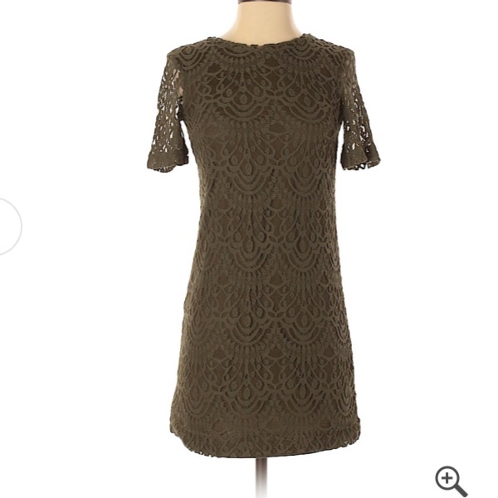 •h&m• olive lace dress